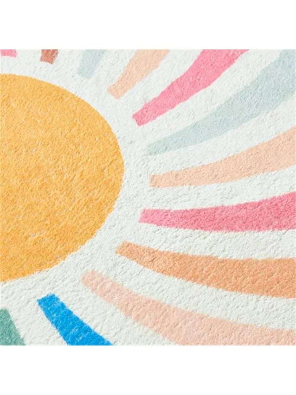 Sun Rainbow Round Rug,Colorful Boho Kids Rug Ultra Soft Washable